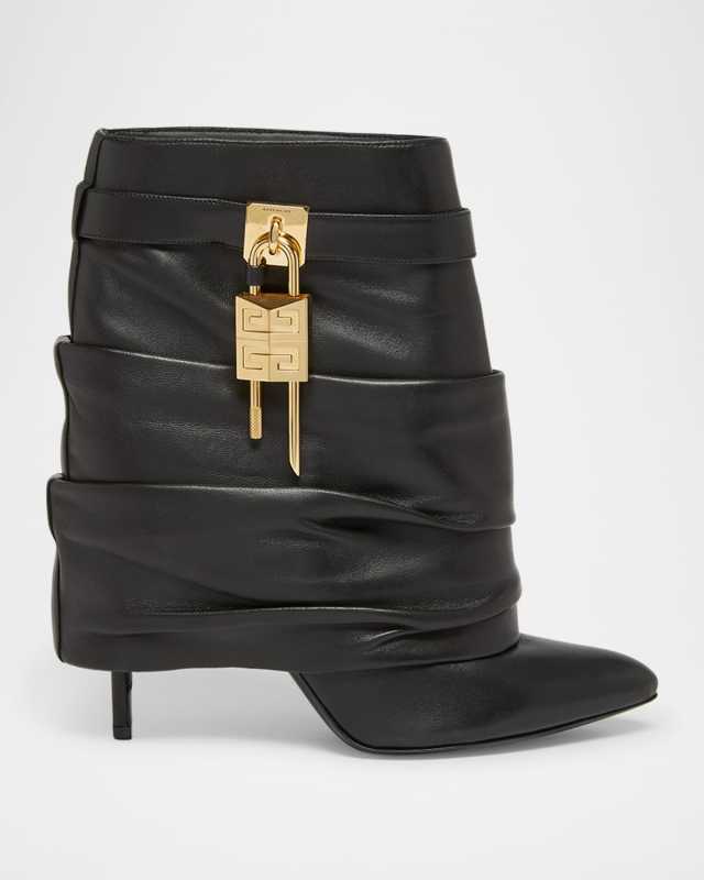 Shark Lock Ankle Stiletto Boots